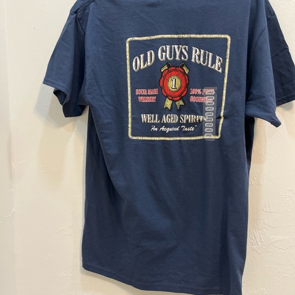 Old Guy Rule Men's Blue T-Shirt L Pullover - Picture 4 of 6